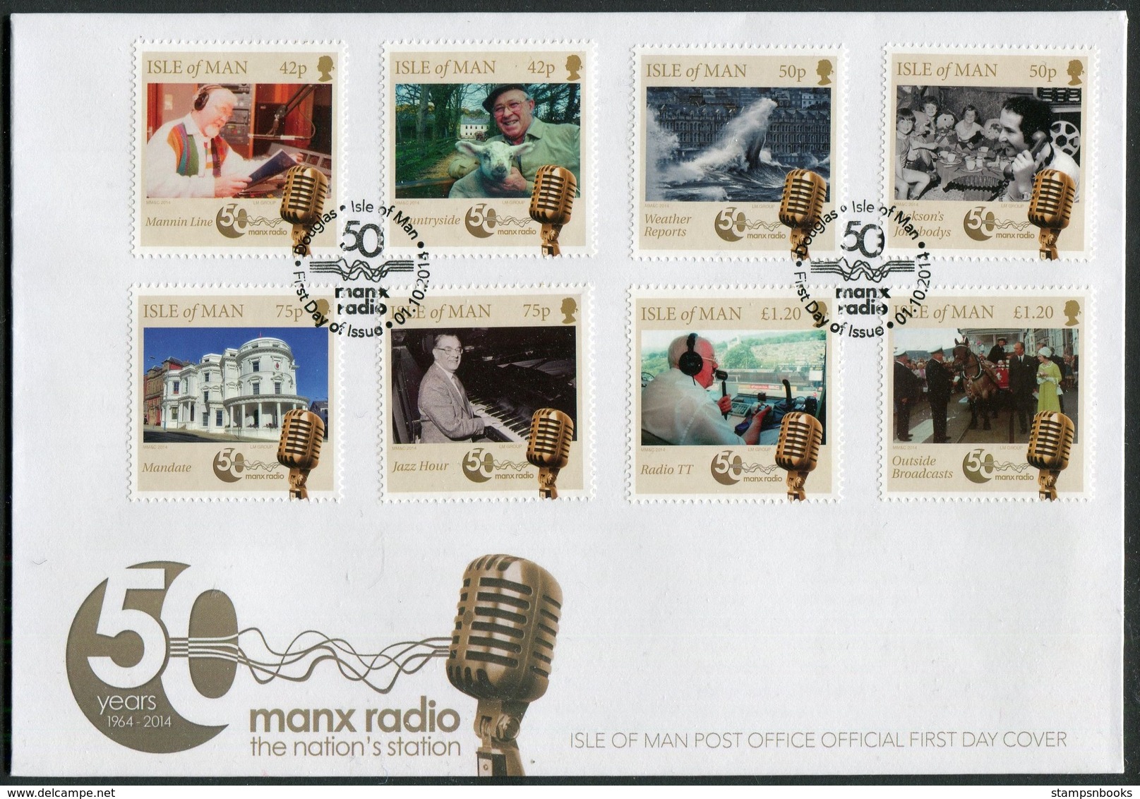 2014 Isle Of Man, F.D.C. / I.O.M. First Day Cover. Manx Radio - Isola Di Man