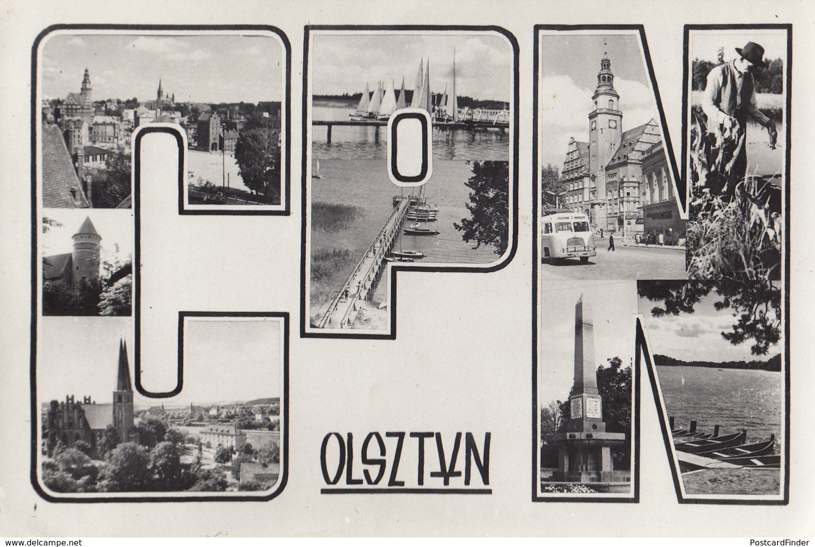 Greetings From Olsztyn Polish Old Postcard - Poland