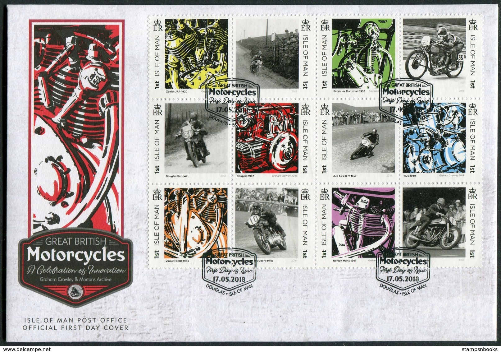 2018 Isle Of Man, F.D.C. / I.O.M. First Day Cover. Motorcycles Motorbikes - Isle Of Man