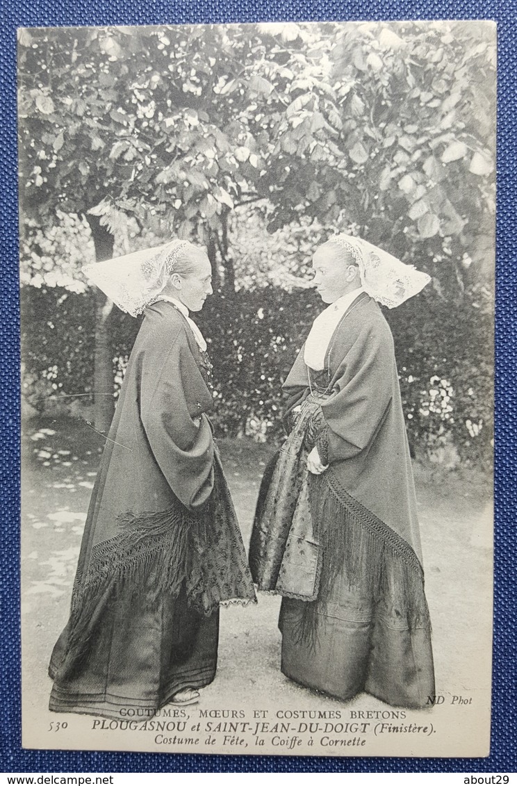 CPA 29 - CMCB 530 - RARE - PLOUGASNOU Et SAINT JEAN DU DOIGT - Costume De Fête, La Coiffe à Cornette - Plougasnou