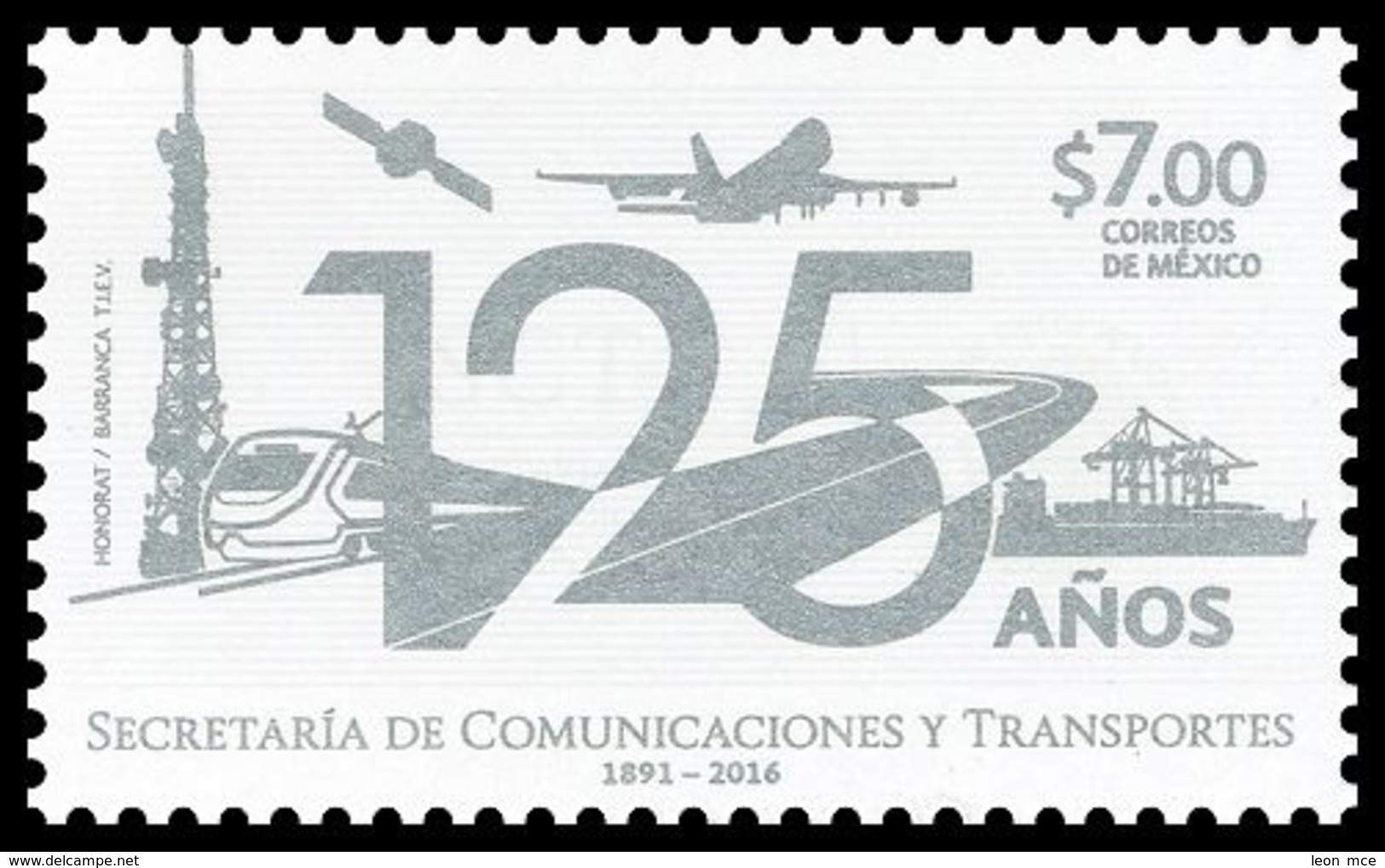 2016 MÉXICO Secretaría De Comunicaciones Y Transportes MNH COMUNICATIONS AND TRANSPORTATIONS, CONTROL TOWER, TRAIN - Messico