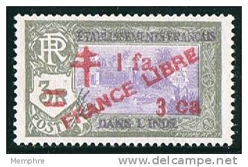 INDE ßurcharge «Croix De Lorraine Et FRANCE LIBRE» 1 Fa 3 Ca Sur 3R   Maury  256  ** - Ungebraucht