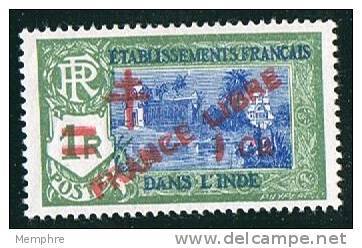 INDE Surcharge «Croix De Lorraine Et FRANCE LIBRE»  1 Ca Sur 1R Maury  248 * Charnière Légère - Unused Stamps