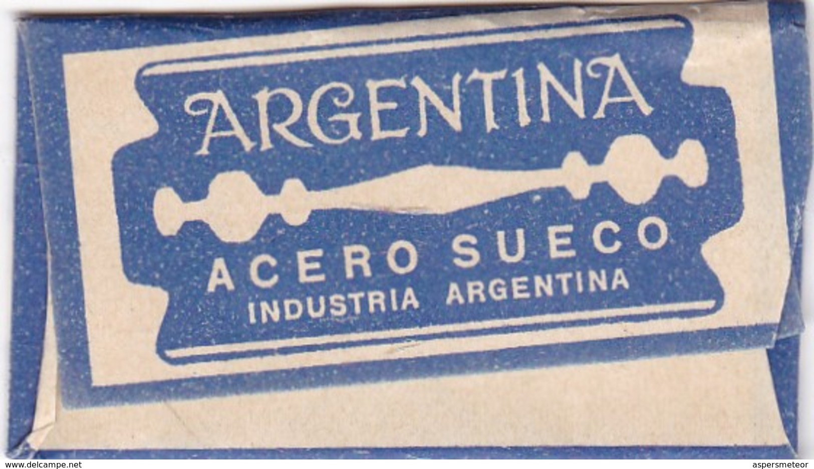 ARGENTINA, REVISADA AL MICROSCOPIO. RAZOR BLADE LAME DE RAISOR HOJA DE AFEITAR. CIRCA 1930s - BLEUP - Lames De Rasoir