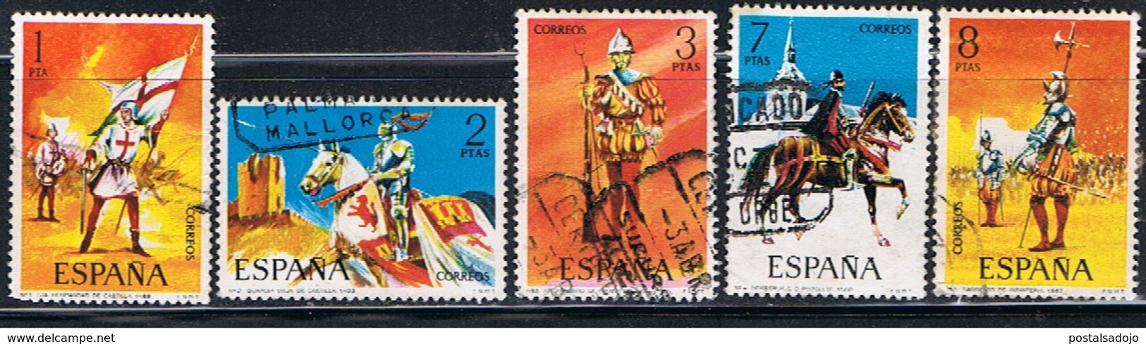 (2E 459) ESPAÑA // YVERT 1793 à 1797  // EDIFIL  2139 à 2143 // 1973 - Oblitérés