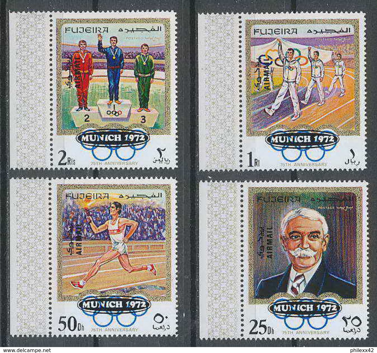 051a - Fujeira - MNH ** Mi N° 533 / 536 A Jeux Olympiques (olympic Games OVERPRINT MUNICH 72 - Summer 1972: Munich