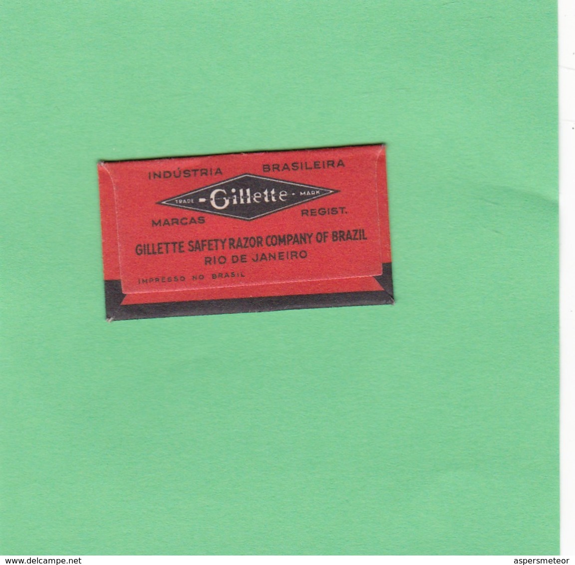 GILLETTE THIN. INDUSTRIA BRASILERA. CIRCA 1940'S. RARE RAZOR BLADE LAME DE RAISOR HOJA DE AFEITAR - BLEUP - Lames De Rasoir