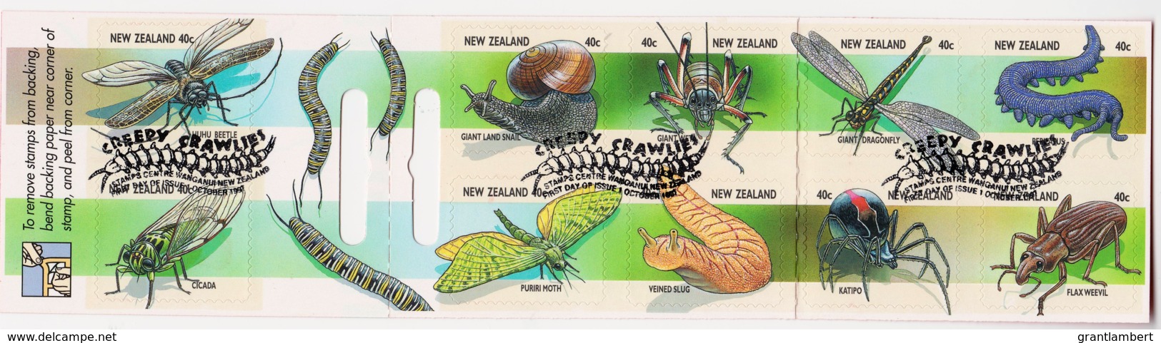 New Zealand 1997 Creepy Crawlies Booklet CTO - Booklets