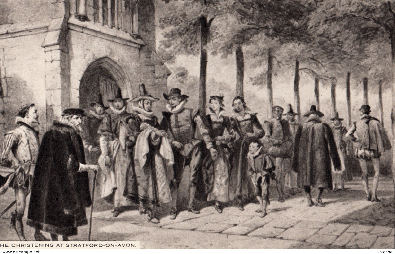 Shakespeare - Christening At Stratford-on-Avon - Drawing By Cattermole - Raphael Tuck & Sons - VG Condition - 2 Scans - Tuck, Raphael