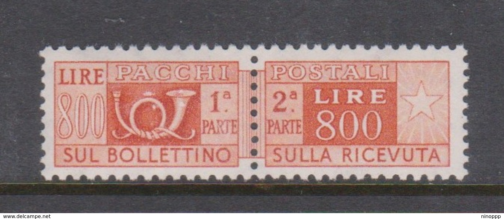 Italy PP 101 1955-79 Parcel Post 800 Lire Orange Brown,mint  Never Hinged - Postal Parcels