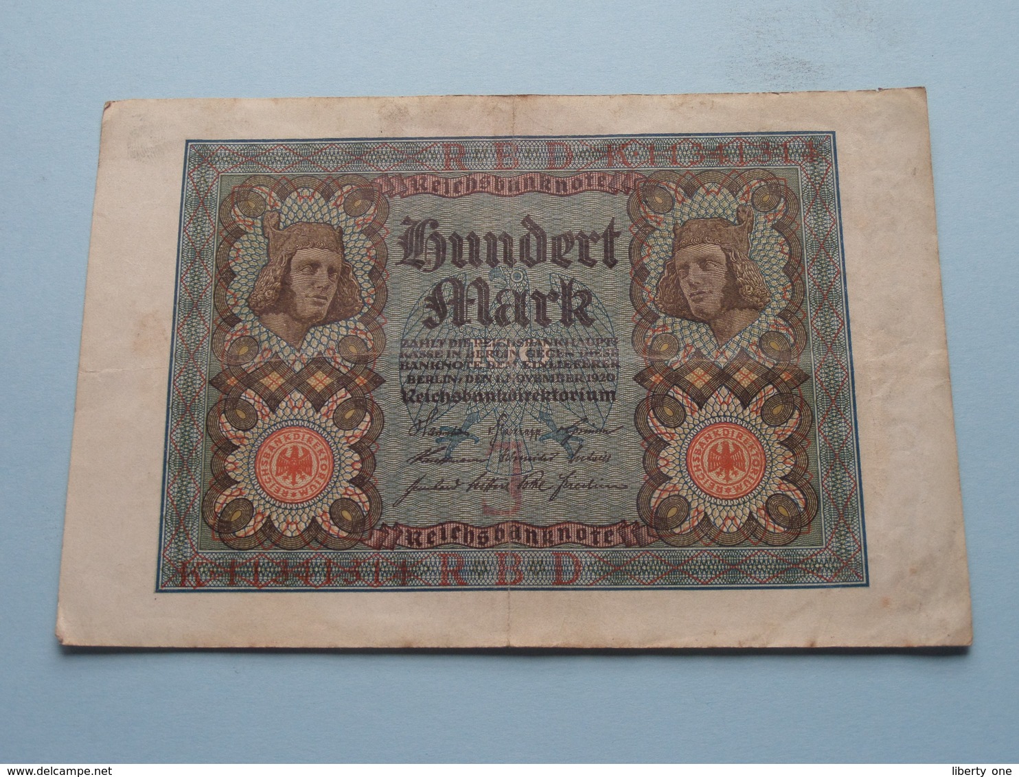 Hundert Mark - Berlin, Den 1 November 1920 ( N° K 11341311 ) ( Voir/zie Foto's ) ! - 100 Mark
