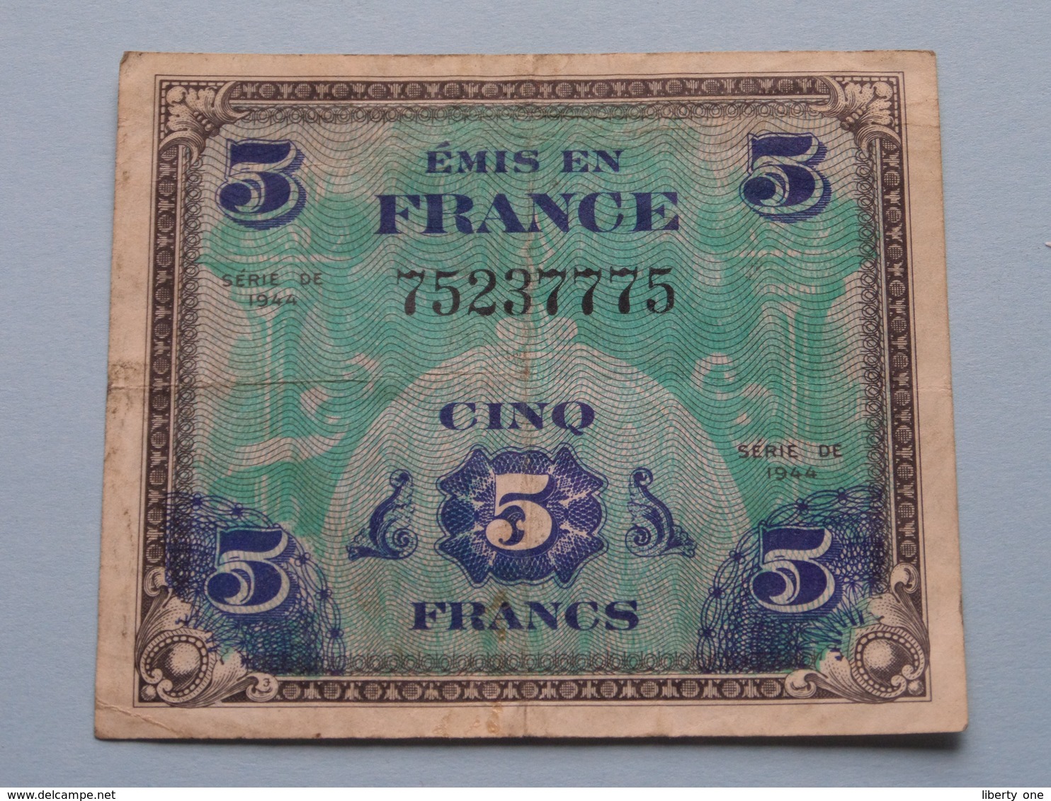 5 FRANCS - Série De 1944 > émis En France 75237775 > Cinq Francs ( Voir/zie Foto's ) ! - Autres & Non Classés