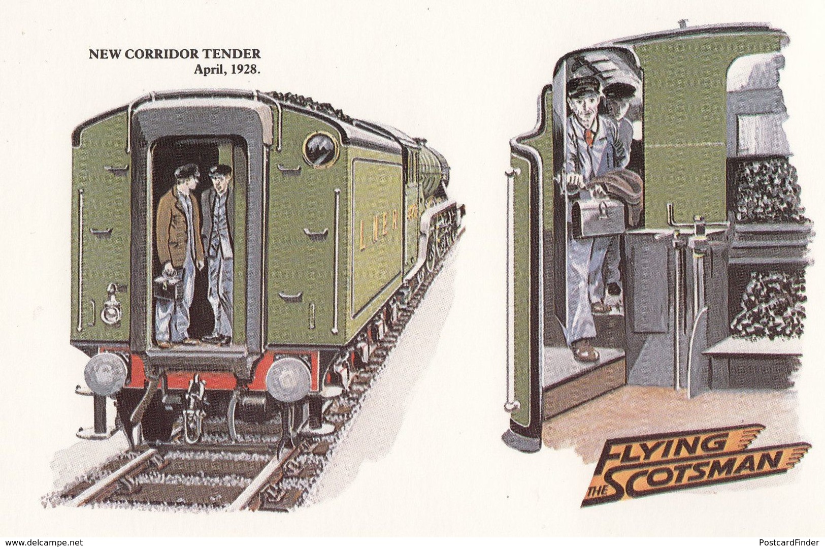 The Flying Scotsman Train New Corridor Tender In 1928 Postcard - Trains