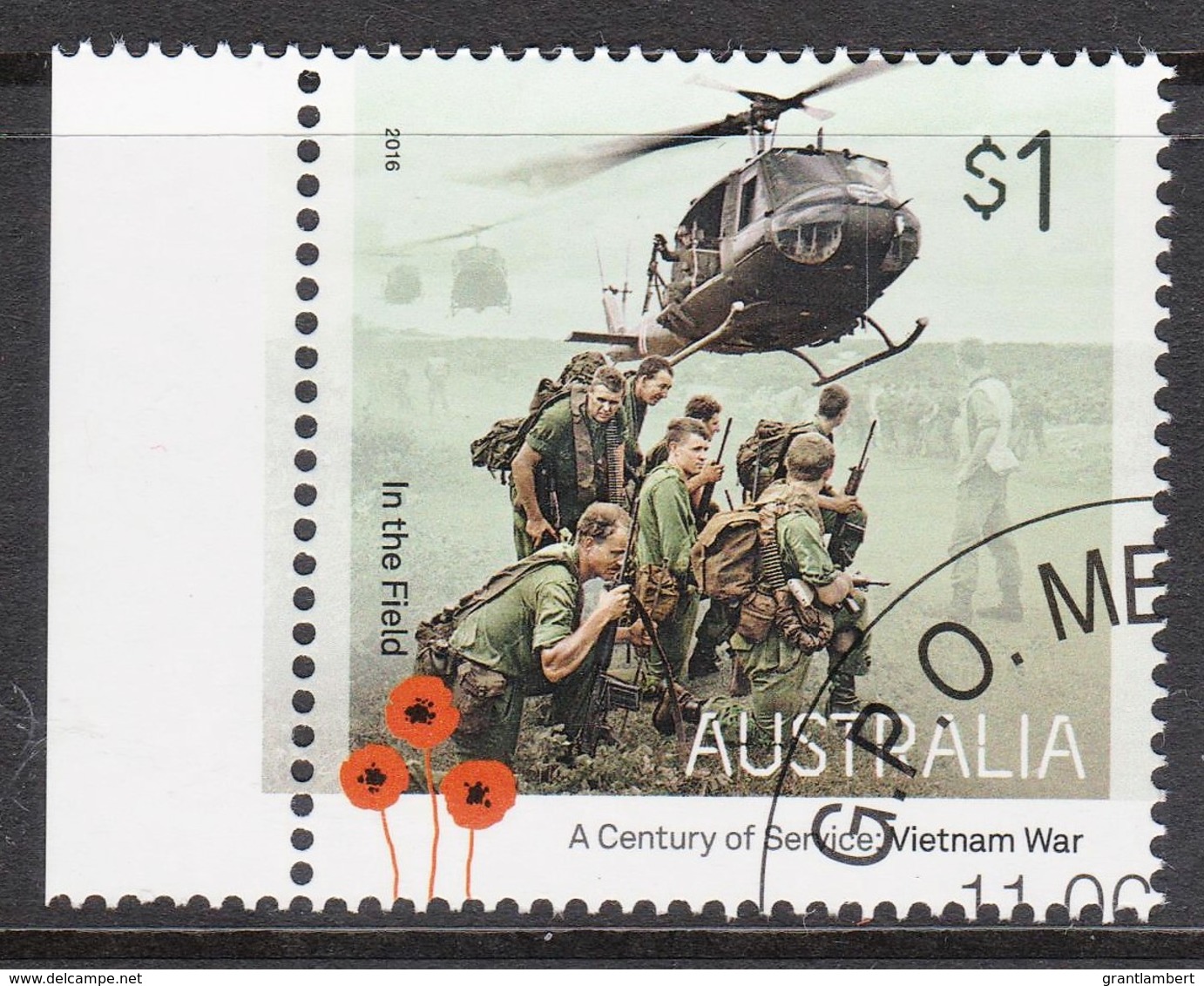 Australia 2016 Vietnam War - Century Of Service - $1 In The Field, Helicopter CTO - Used Stamps