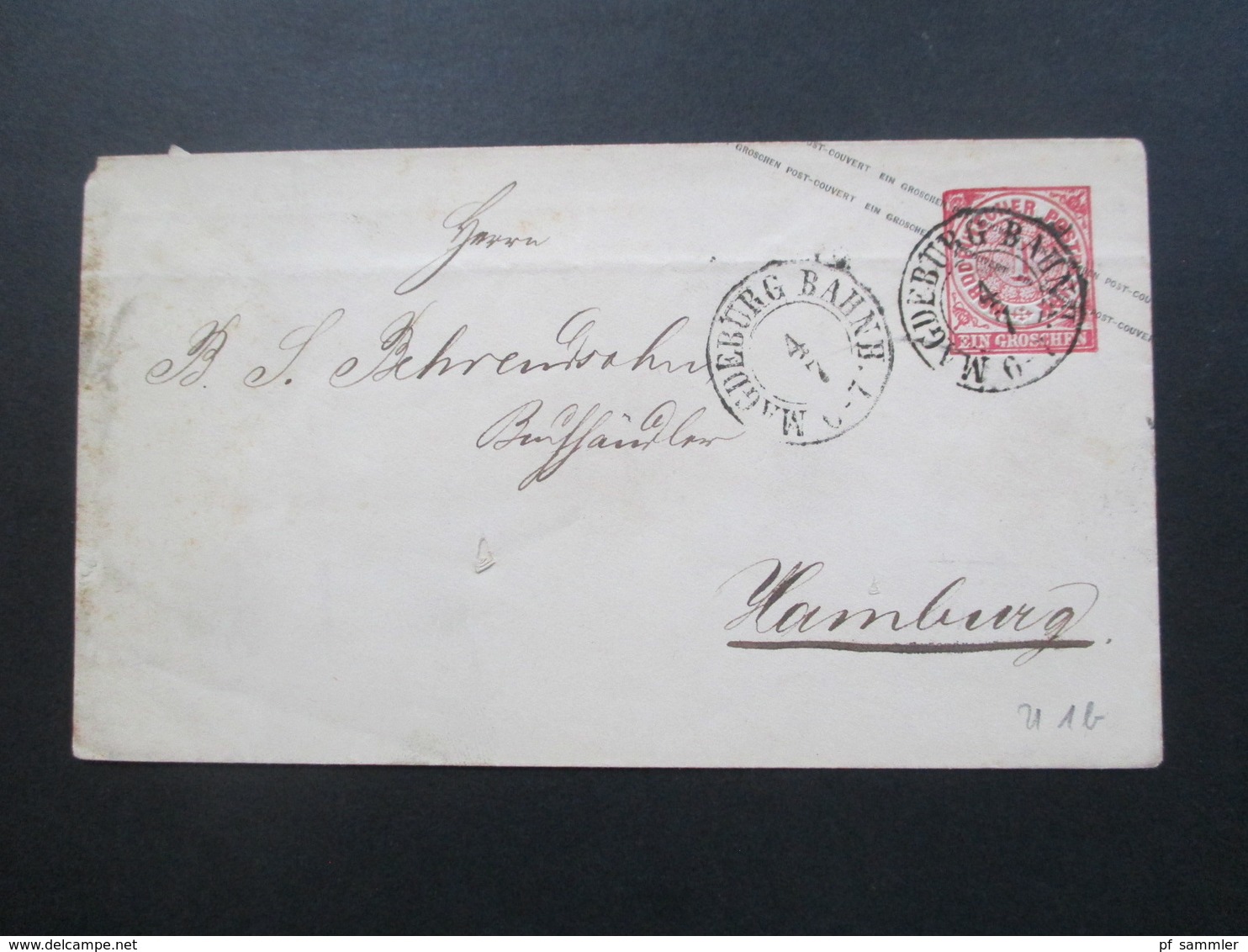 Altdeutschland NDP 1868 GA Umschlag U1 Ab Stempel K2 Magdeburg Bahnhof (2x) - Enteros Postales