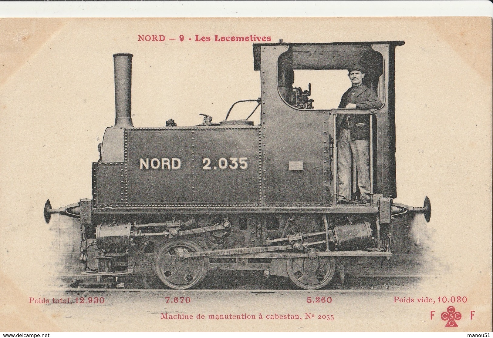 LOCOMOTIVES - Cie Du Nord - Machine De Manutention à Cabestan N° 2035 - Trains