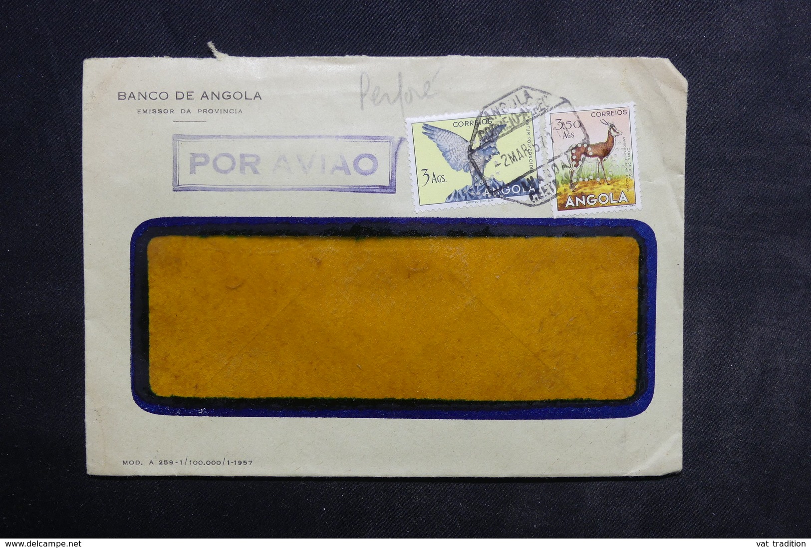 ANGOLA - Enveloppe Commerciale De Loanda En 1957 , Affranchissement Plaisant Perforés - L 33935 - Angola