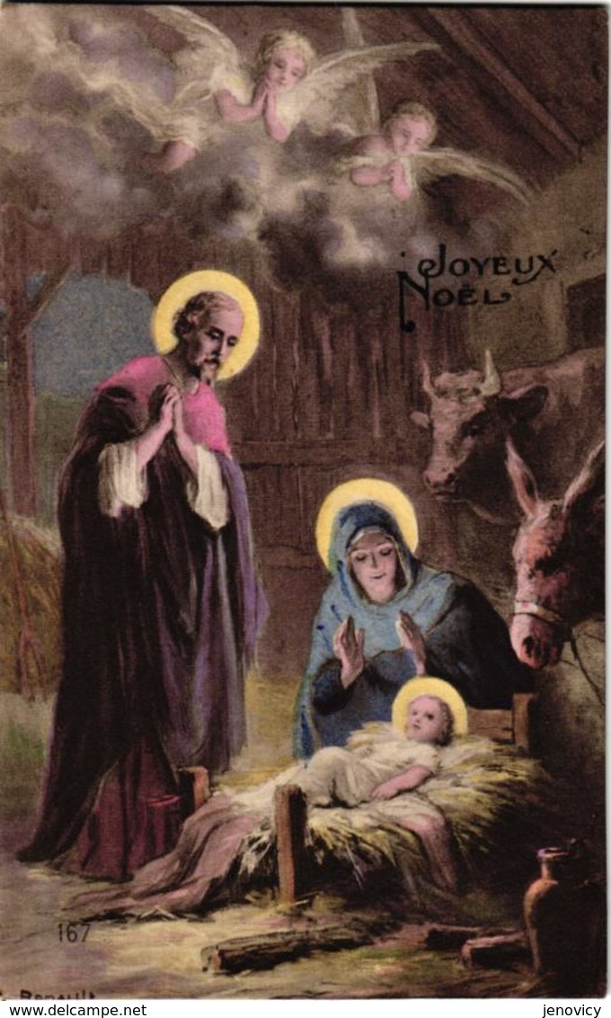 JOYEUX NOEL ,DECORS DE CRECHE ET ANGES  REF 60276 - Other & Unclassified