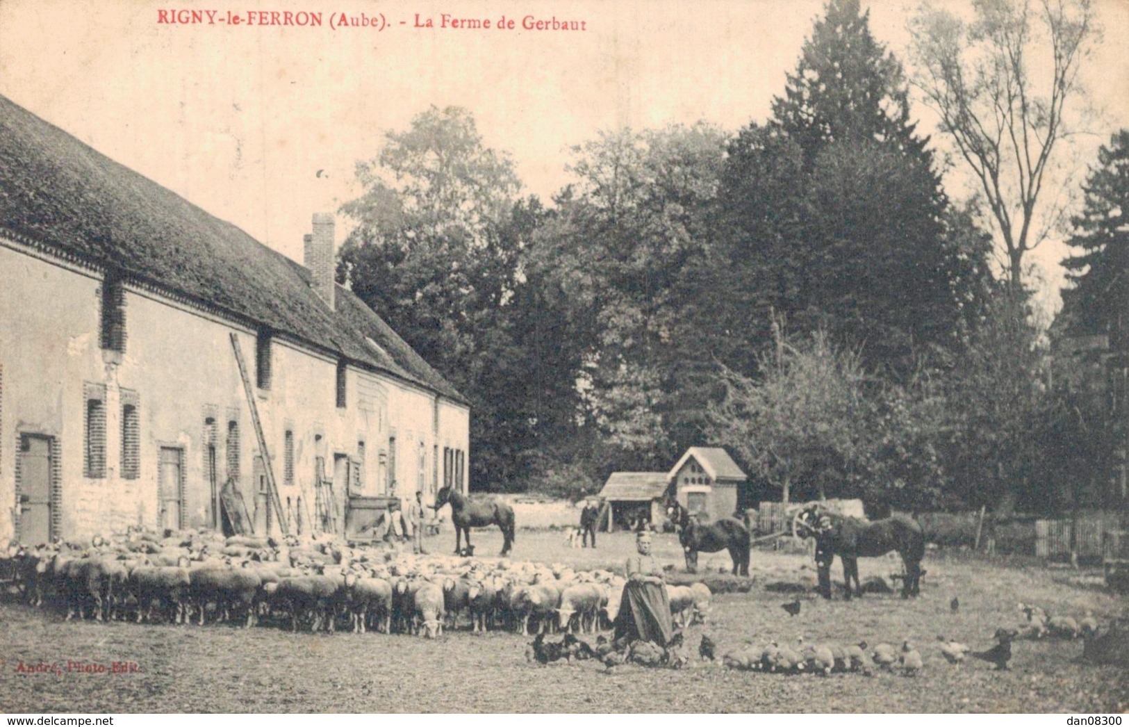 10 RIGNY LE FERRON LA FERME DE GERBAUT TRES ANIMEE CIRCULEE 1910 - Autres & Non Classés