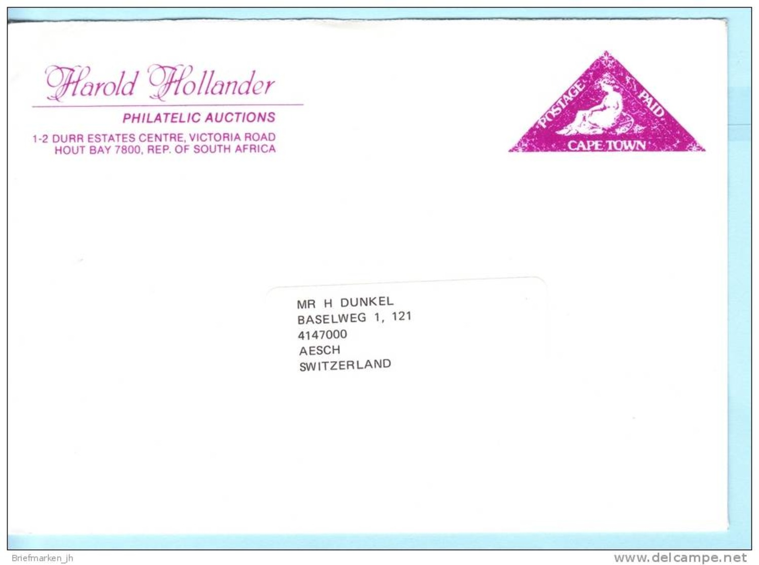 SÜDAFRIKA Ganzsache Postal Postage Paid (dreieck ähnlich - H -) Harold Hollander (x020575) - Sonstige & Ohne Zuordnung