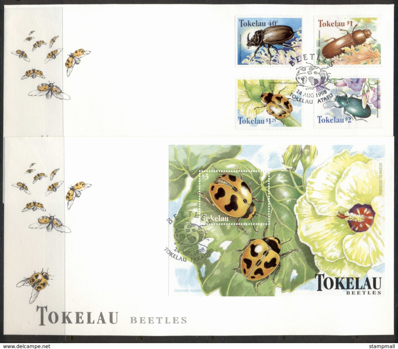 Tokelau 1998 Beetles 2x FDC - Tokelau