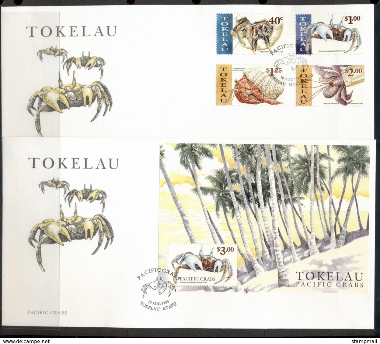 Tokelau 1999 Pacific Crabs 2xFDC - Tokelau