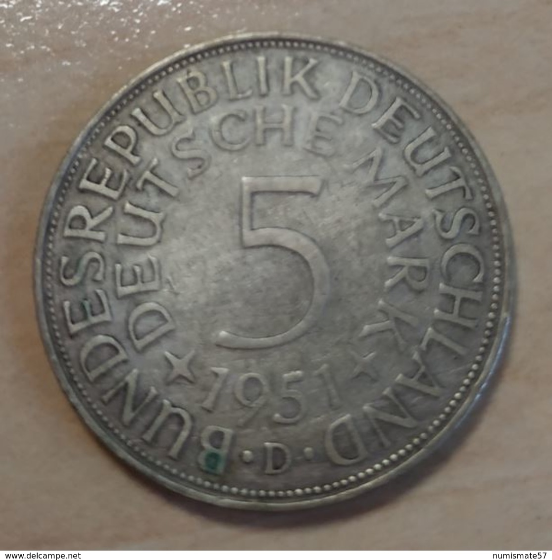 ALLEMAGNE - DEUTSCHLAND - 5 MARK 1951 D - ARGENT - SILVER - 5 Mark