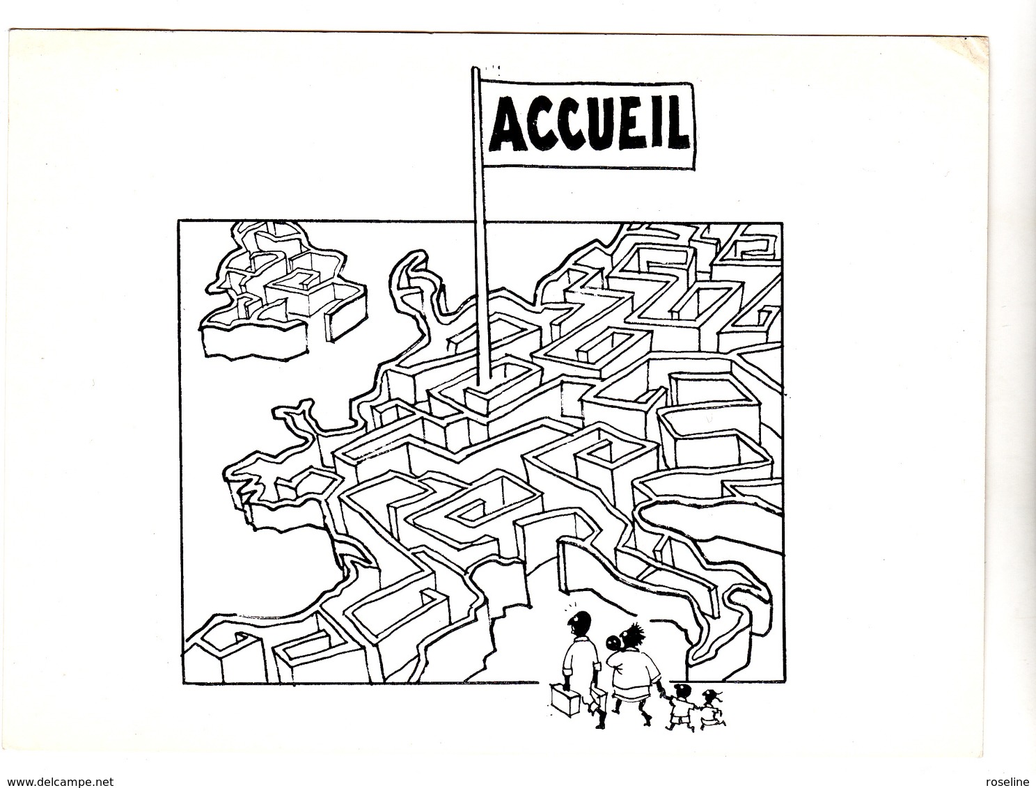 PLANTU - Terres Des Hommes  Immigration Europe  - Labyrinthe  - CPM 10,5x15 BE 1985  Neuve - Plantu