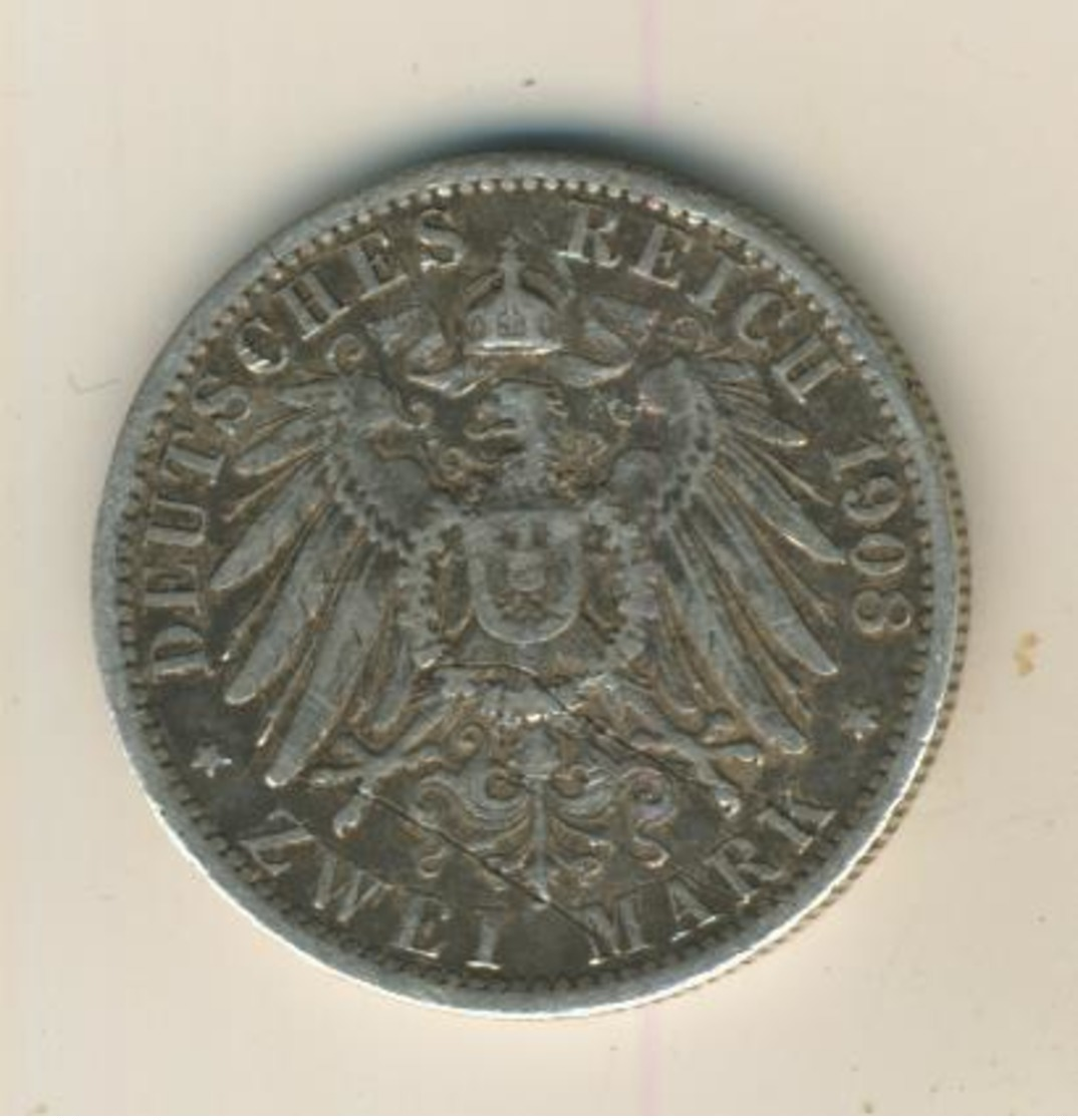 2 Mark 1908,A, Preussen,Deutsches Reich Kaiserreich,Silber (24) - 2, 3 & 5 Mark Argent