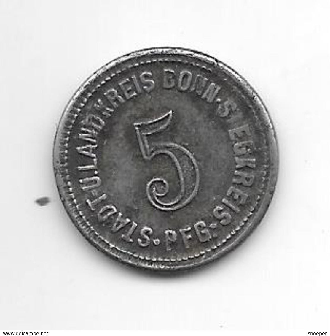 *notgeld  Bonn  5 Pfennig 1918 Fe 1785.1 /F52.3 - Sonstige & Ohne Zuordnung