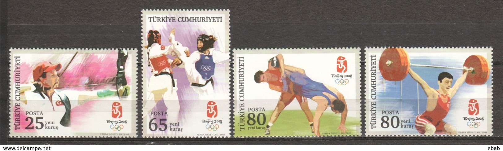 Turkey 2008 Mi 3685-3688 MNH SUMMER OLYMPICS BEIJING 2008 - Summer 2008: Beijing