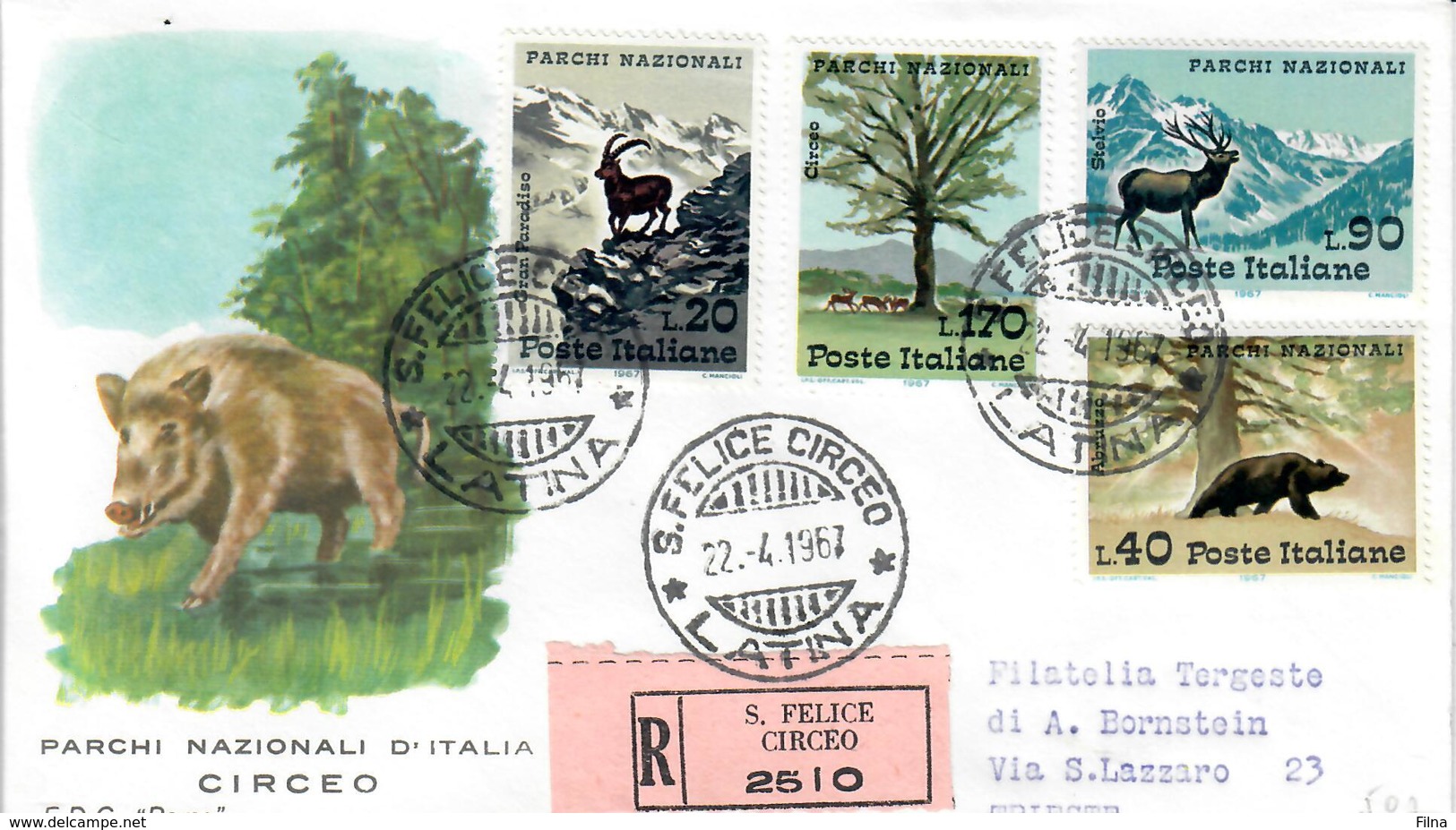 ITALIA 1967 -PARCHI NAZIONALI -   FDC - FDC