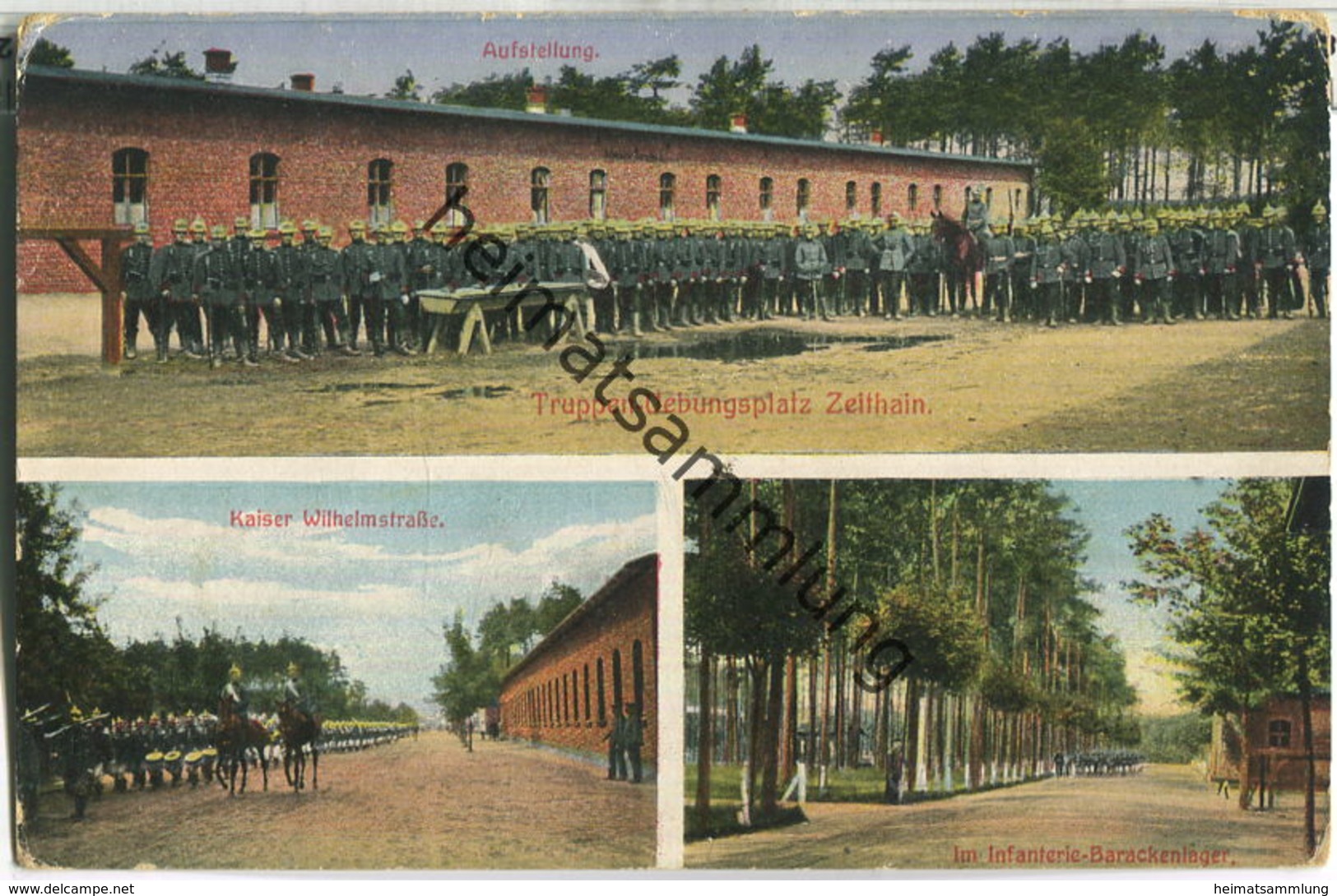 Zeithain - Kaiser Wilhelmstrasse - Infanterie Barackenlager - Verlag A. Verw. Reinhardt Riesa - Feldpost - Zeithain