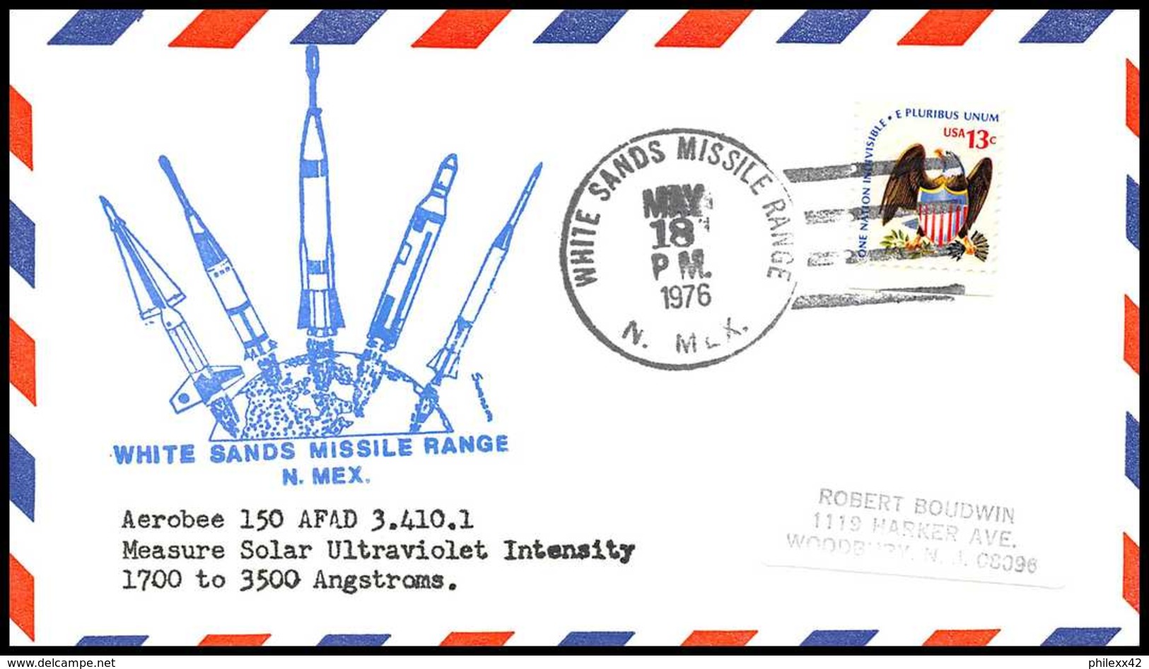 7804/ Espace (space Raumfahrt) Lettre (cover Briefe) 18/5/1976 White Sands Missile Range USA - Etats-Unis