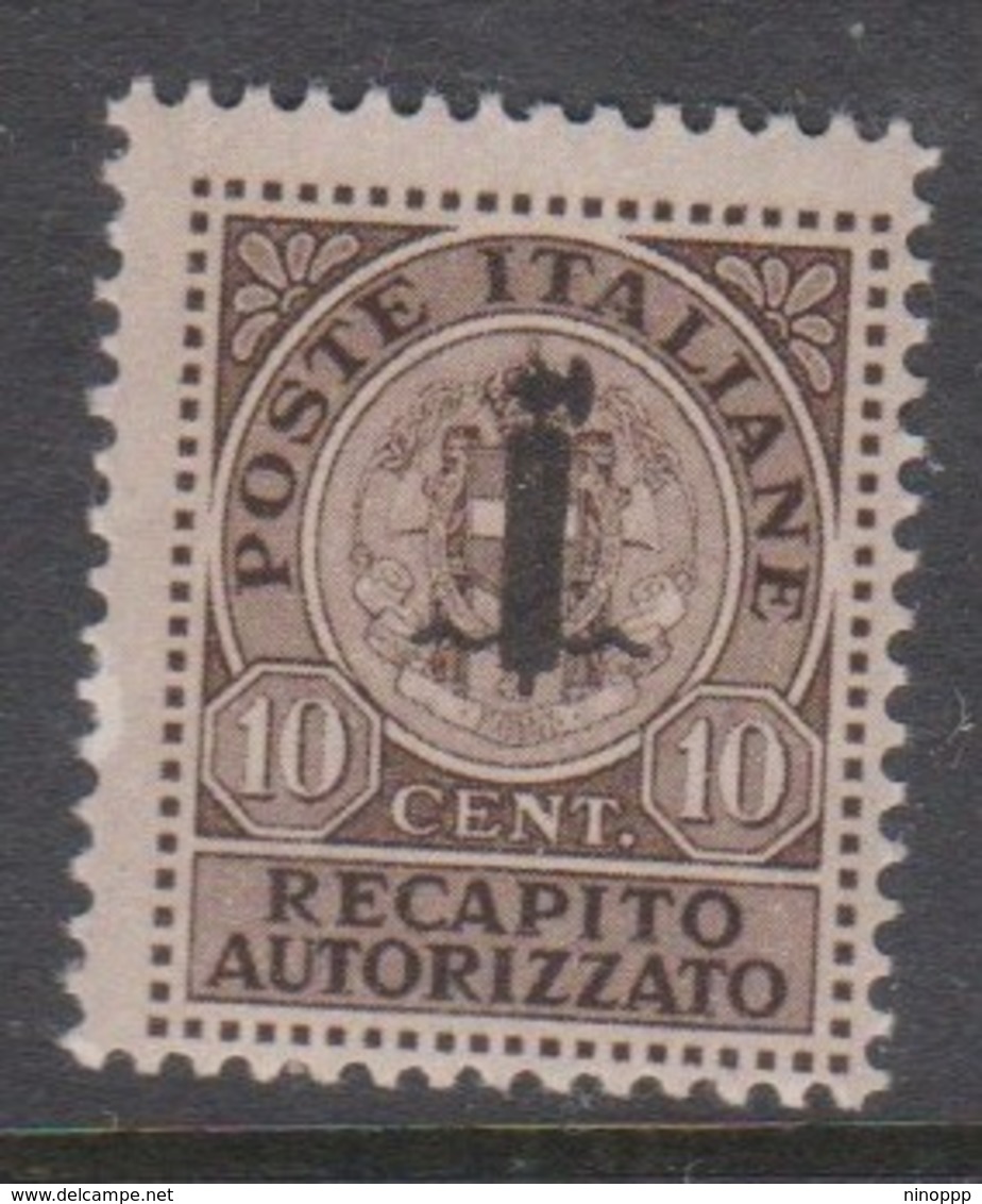 Italy Social Republic AD 4 Authorized Delivery Stamp 10c ,mint Never  Hinged - Mint/hinged