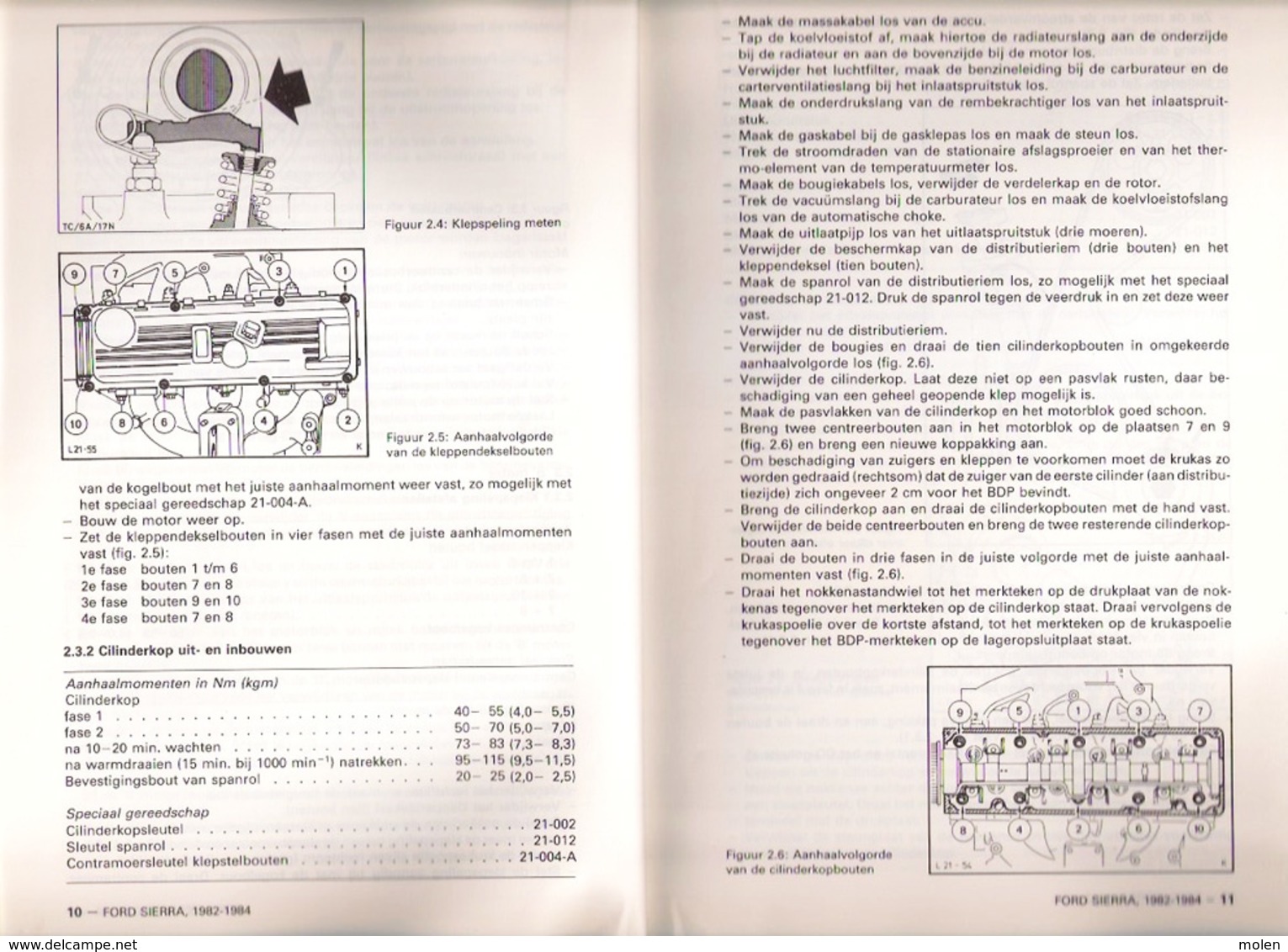 VRAAGBAAK FORD SIERRA modellen 1982-84 Handleiding onderhoud & afstelgegevens door P H OLVING ©1984 246blz AUTO Z934