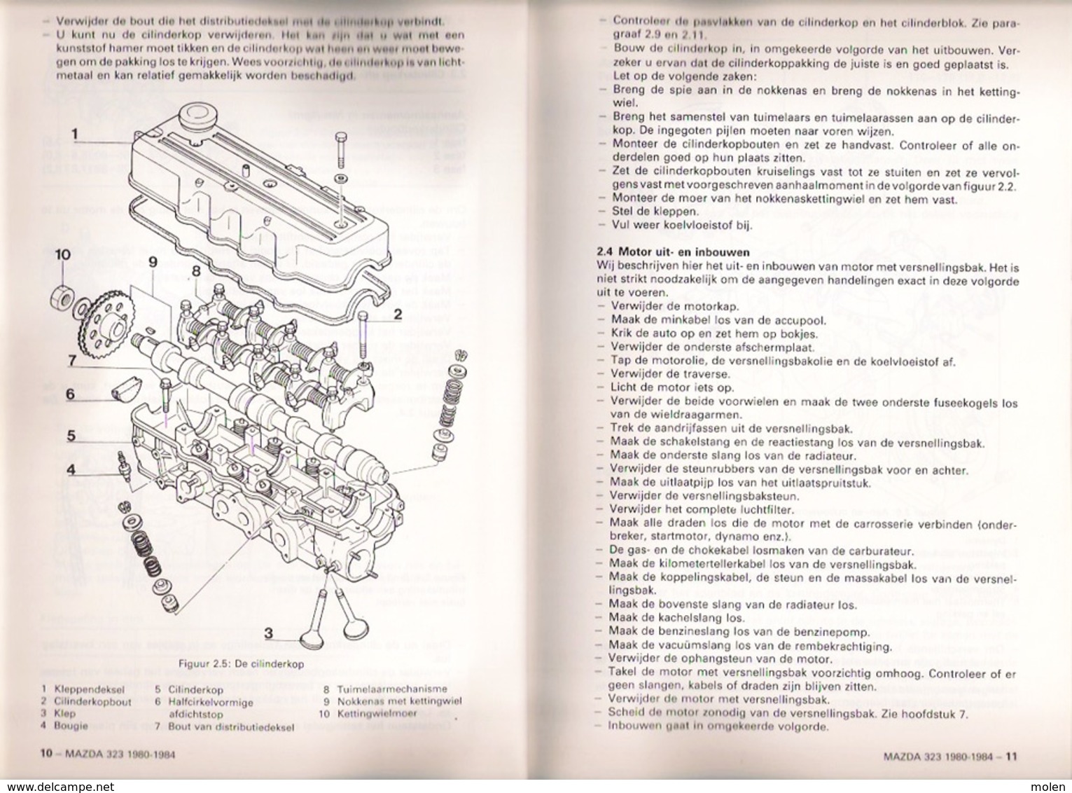 VRAAGBAAK MAZDA 323 modellen 1980-1984 * Handleiding onderhoud & afstelgegevens door P H OLVING ©1984 174blz AUTO Z931