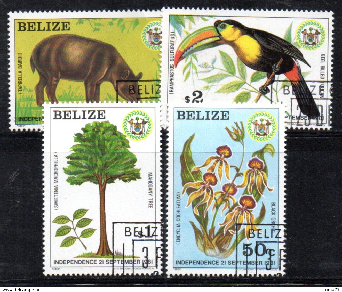 BIG - BELIZE 1981, Serie Yvert 562/565  Usata   (2380A)  Indipendenza - Belize (1973-...)