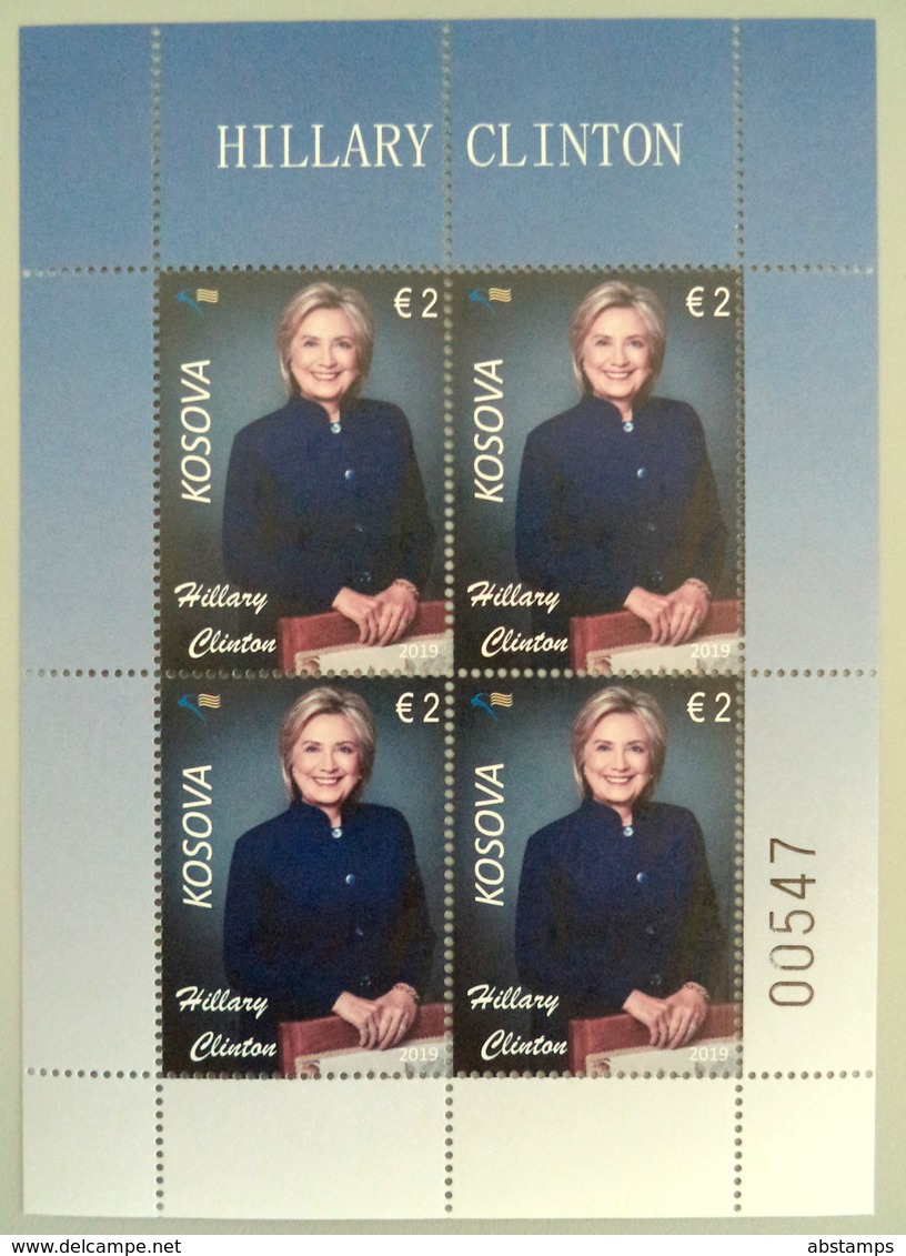 Kosovo Stamps 2019. 20th Ann. Freedom. HILLARY CLINTON: USA First Lady. Mini Sheet MNH - Kosovo