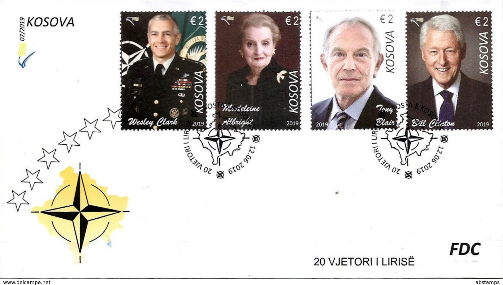 Kosovo Stamps 2019. CLINTON: USA President, BLAIR, ALBRIGHT, CLARCK: NATO. FDC Souvenir Sheet, Set MNH - Kosovo