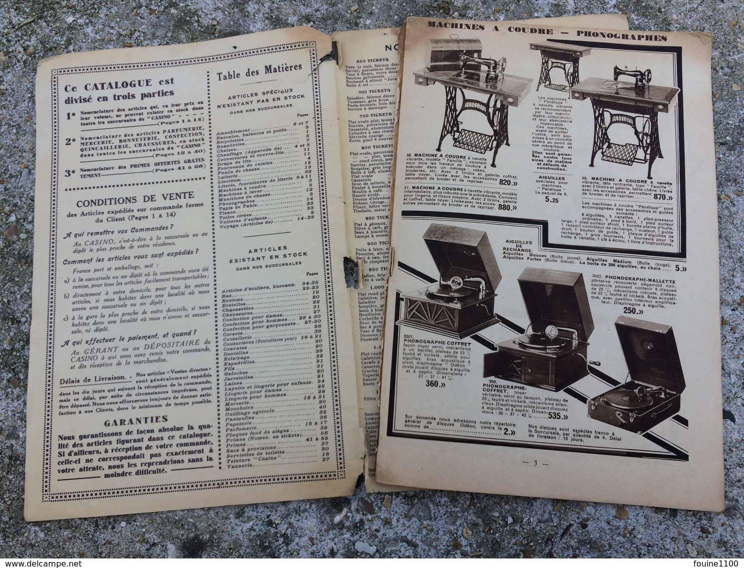 CATALOGUE CASINO 1932 CHAUFFAGE POELE LAITERIE FUSIL PARFUMERIE PAPETERIE VAISSELLES  MACHINE A COUDRE PHONOGRAPHE - 1900 – 1949