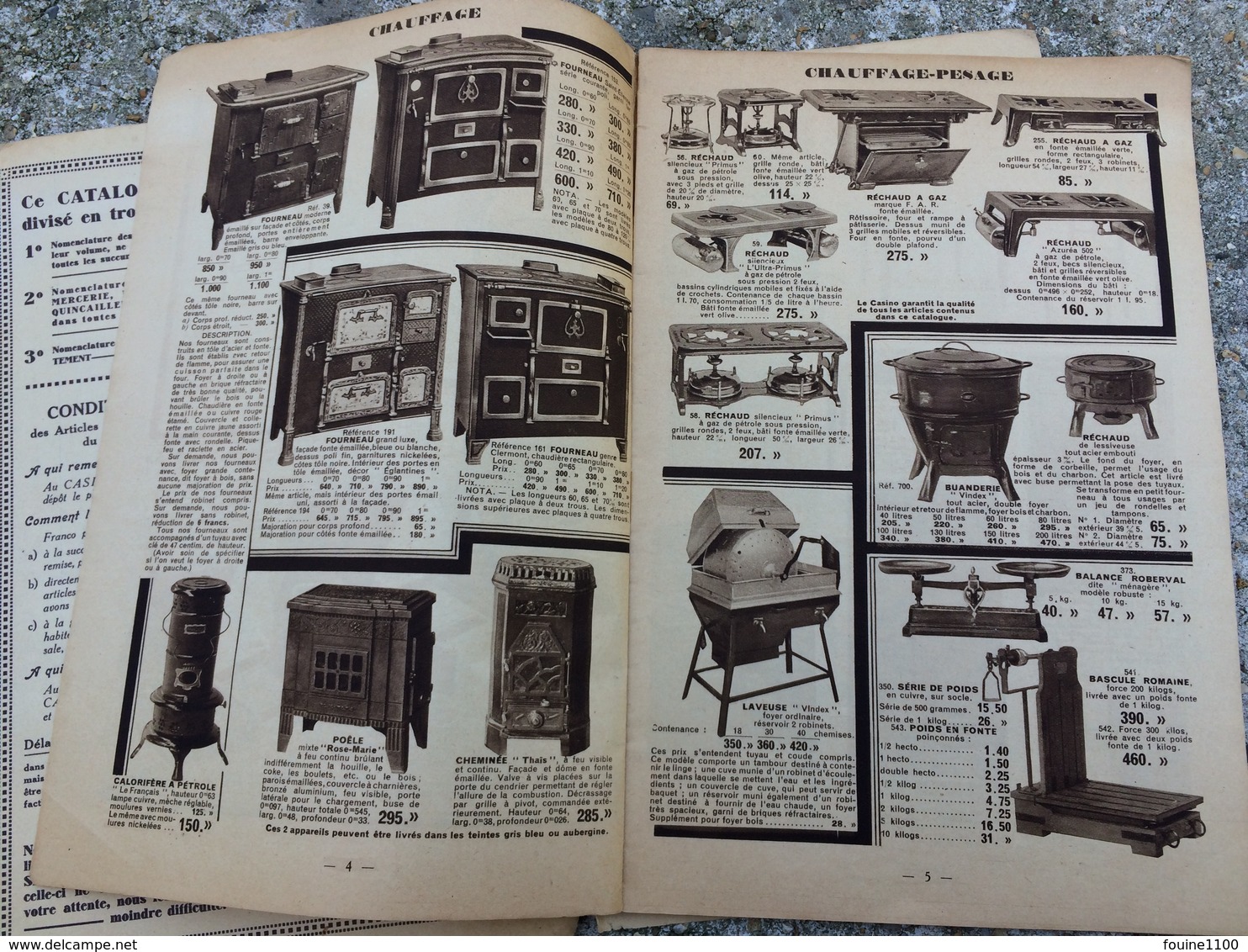 CATALOGUE CASINO 1932 CHAUFFAGE POELE LAITERIE FUSIL PARFUMERIE PAPETERIE VAISSELLES  MACHINE A COUDRE PHONOGRAPHE - 1900 – 1949