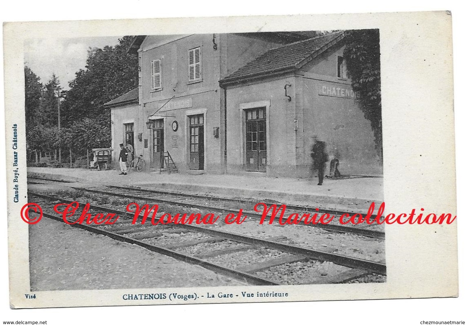 CHATENOIS - LA GARE VUE INTERIEURE - TAMPON 2 GROUPE DE 24 ARTILLERIE LOURDE VOIE FERREE ALVF - RODY NICE CPA MILITAIRE - Chatenois