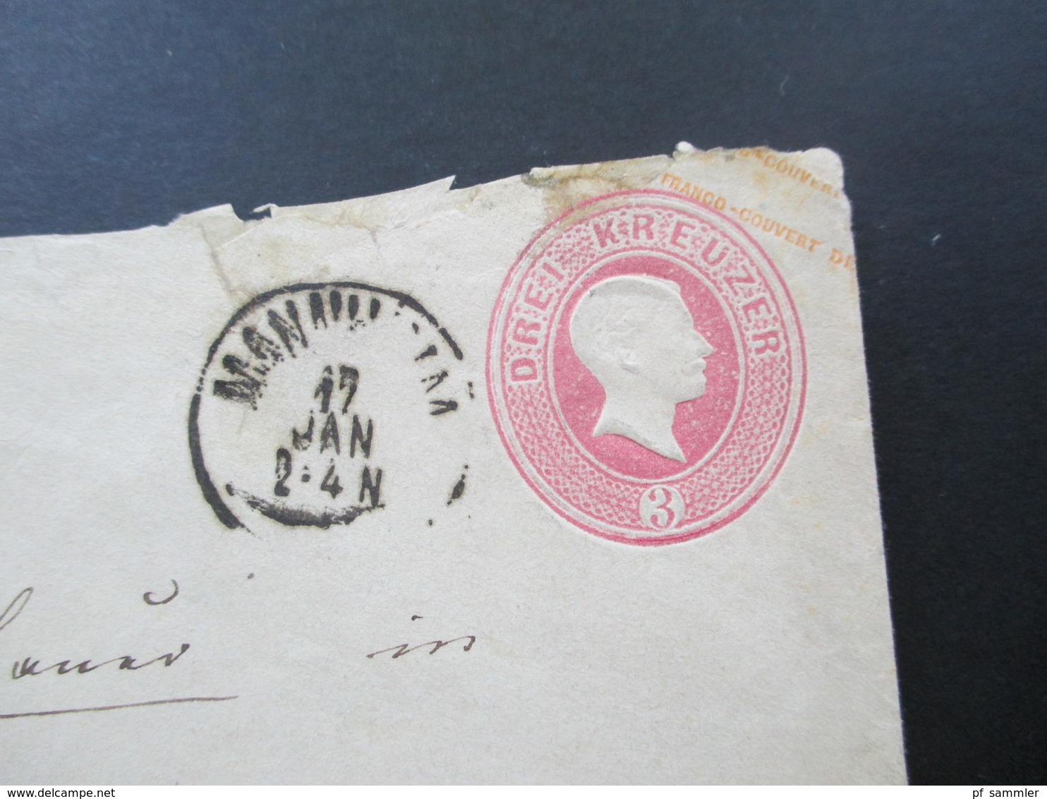 AD Baden Ganzsachen Umschlag U12 Rückseitig Stempel K1 Carlsruhe Stadt - Post - Enteros Postales