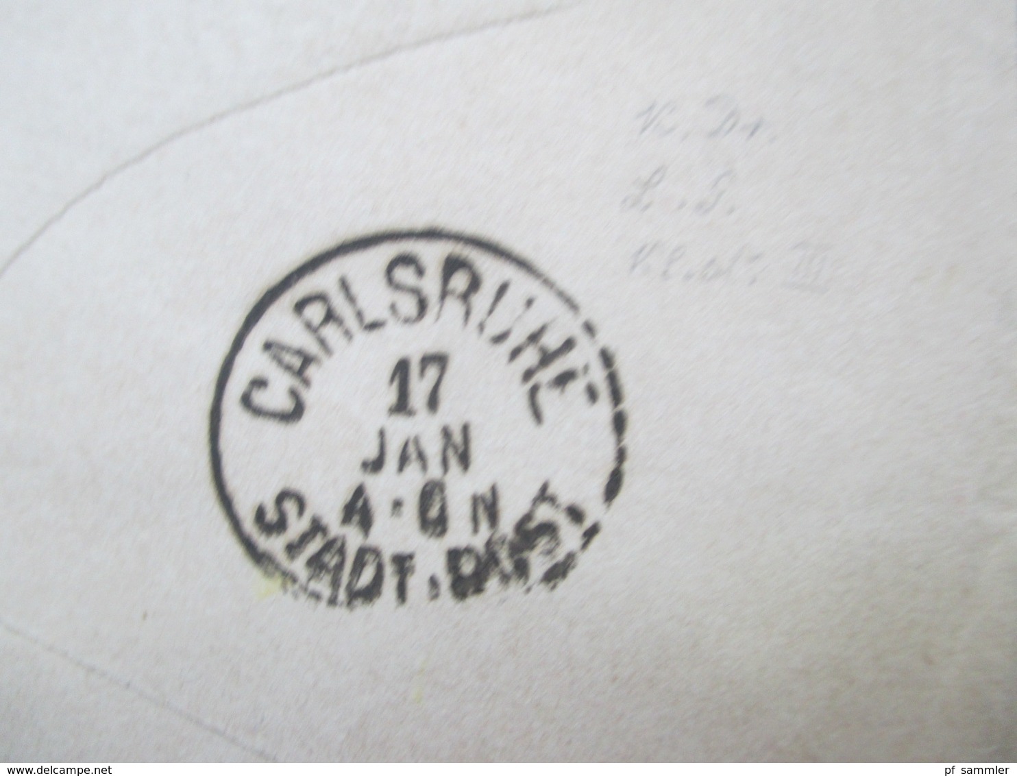 AD Baden Ganzsachen Umschlag U12 Rückseitig Stempel K1 Carlsruhe Stadt - Post - Interi Postali