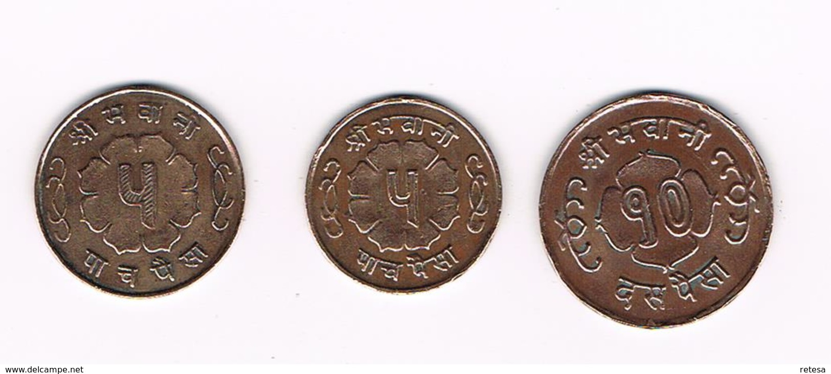 / NEPAL 2 X 5 EN 10 PAISA  2014/2022/2023 ( 1957/1965/1966 ) - Nepal