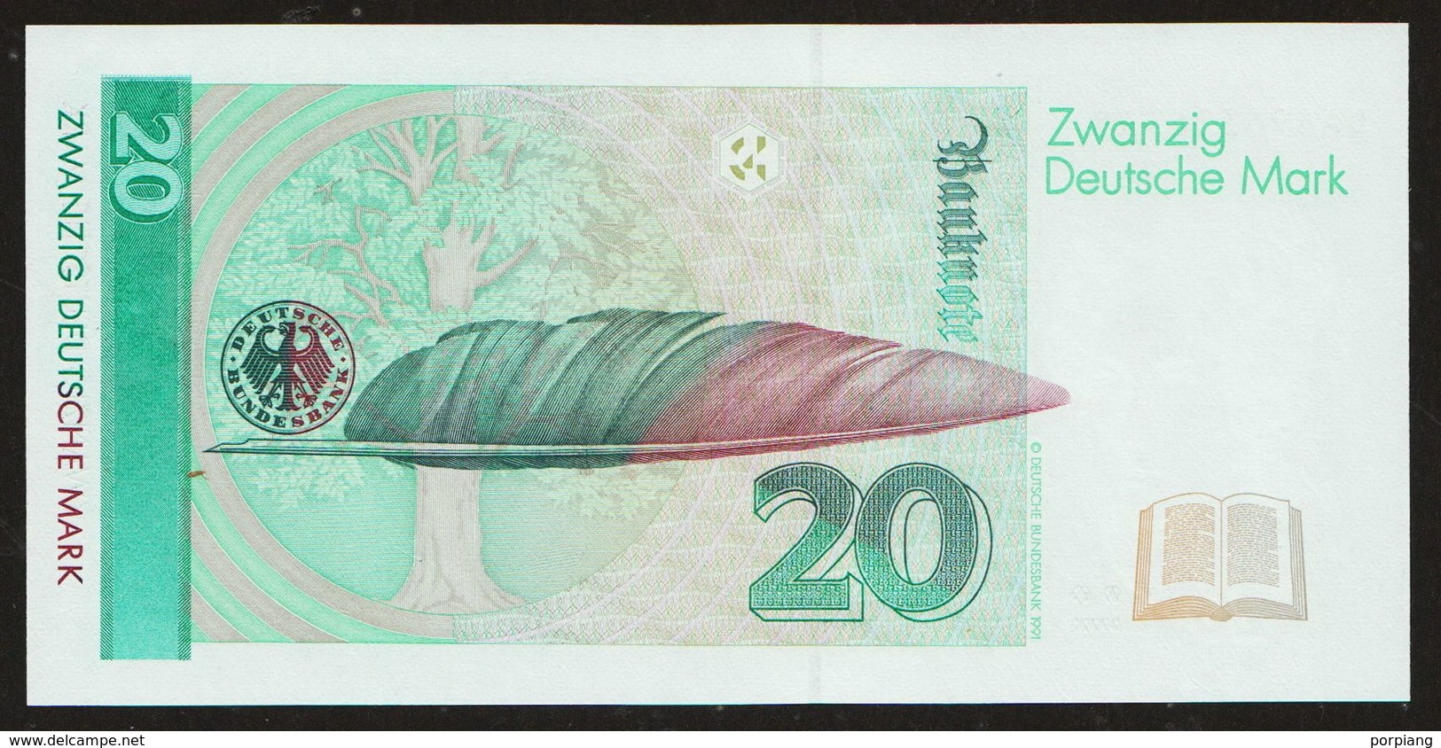 20 DM Deutsche Mark 1993 UNC Kassenfrisch - 20 Deutsche Mark