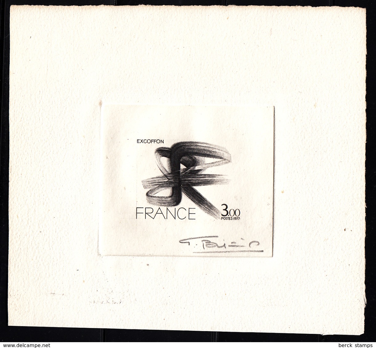 FRANCE - N°1951 - EXCOFFON (1910-1983) OEUVRE ORIGINALE - Epreuve D'artiste Noire Signée Bétemps. - Künstlerentwürfe