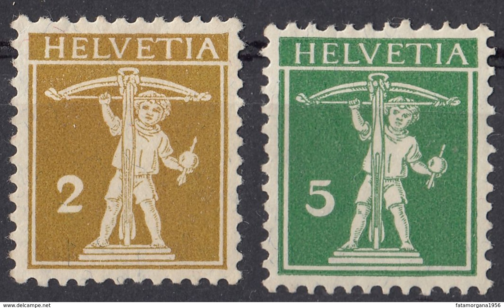 HELVETIA - SUISSE - SVIZZERA - 1910 - Lotto Di 2 Valori Nuovi MH: Yvert 134 E 136. - Nuovi