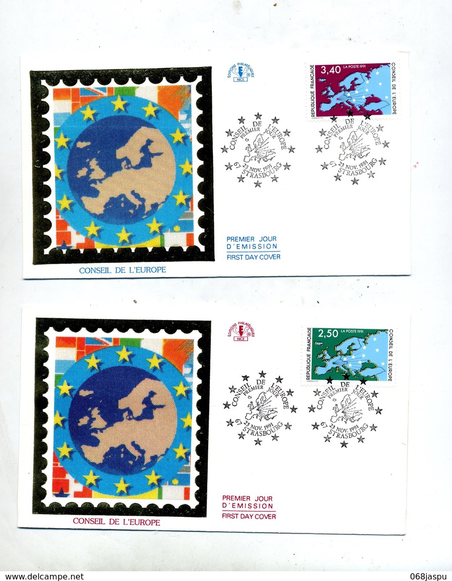 Lettre Fdc 1991 Strasbourg Conseil Europe - 1990-1999